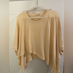 free people cream oversized top